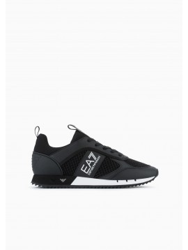 Sneaker mesh logo EA7 BLACK & WHITE LACES